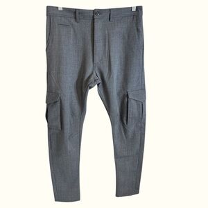 Patrizia Pepe size EU 48 =Us12 W made in Italy charcoal grey cargo cropped pants